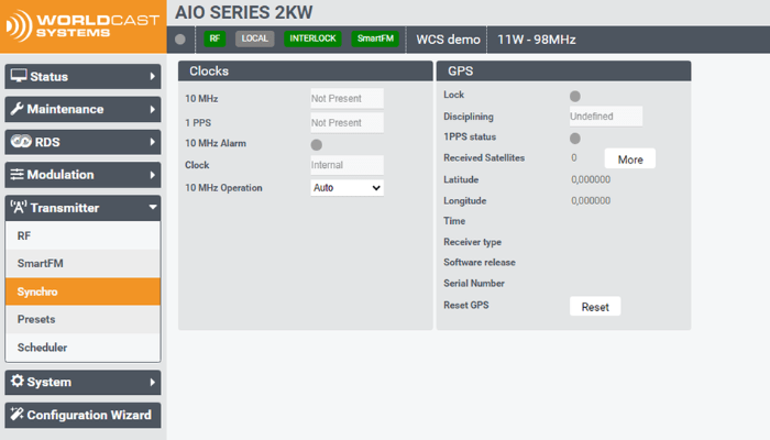 Ecreso AiO Series GUI for internal GPS